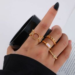 Instagram Trendy, Luxurious, and Niche Design with Adjustable Joints, Creative Geometric Chain Ring, Index Finger Ring