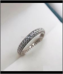 Drop Delivery 2021 Eternity Promise Ring 925 Sier Micro Pave 5A Zircon Cz Engagement Wedding Band Rings For Women Jewellery 4Lynh3592577