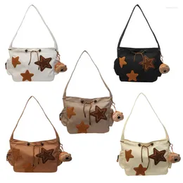 Bag Star Pattern Crossbody For Women Aesthetic Shoulder Canvas Student Schoolbag Shopping