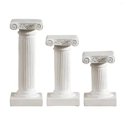 Candle Holders Miniature White Roman Pillars Garden Ornament Northern Europe Candlestick Mini Greek Columns For Yard Art Desktop Wedding