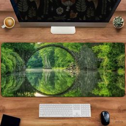 Mouse Pads Wrist Rests Green Eye-protecting Mouse Pad Large Desk Mat Enchanting Forest Path Big Long PC Gamer Mousepad XXL