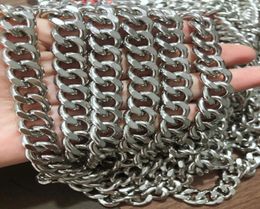 Lot 5meter in bulk Heavy HUGE 9511mm Stainless Steel Shiny Smooth Cuban curb Link Chain jewelry findingsMarking Chain DIY Bag a7164143