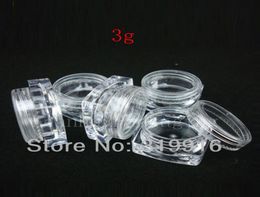 3g X 50 empty Mini square cream plastic containers small sample bottles display cosmetic jars for sample packaging9329521