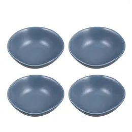 Plates 4 Pcs Mini Ceramic Saucer Containers Exquisite Dipping Bowls Small Plate Condiment Seasoning Dishes