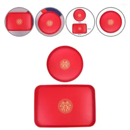Tea Trays Serving Tray Reusable Table Plastic Red Useful Smooth Surface