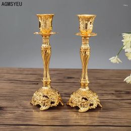 Candle Holders AGMSYEU European-style Retro Creative Holder Ornaments Metal Crafts Home Decor Living Room Desktop