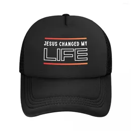Ball Caps Personalised Jesus Changed My Life Christian Baseball Cap Sun Protection Women Men's Adjustable Trucker Hat Summer