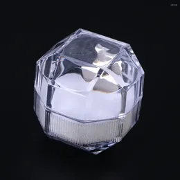 Decorative Flowers 20PCS Acrylic Jewellery Packing Holder Ring Transparent Gift Box Engagement Wedding Pendant Earrings Necklace Case (White)