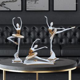 Decorative Figurines Nordic Ballet Girl Character Resin Statue Office Store Cabinet Furnishing Decoration Home Livingroom Desktop Crafts