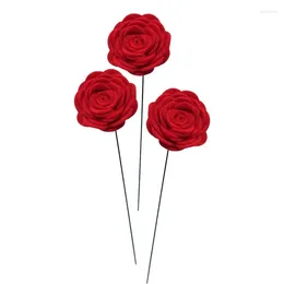 Decorative Flowers Artificial Red Rose Outdoor Everlasting Elegance Fake Stunning Realism Simulation Flower