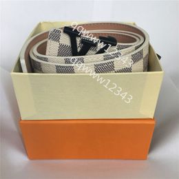 designer belts for men designer belts women 3.8cm wide belt bb simon belt Good quality luxury leather letter L and V checkerboard printed bright-faced buckle 120cm