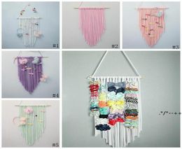 Baby Girl Hair Bows Storage Belt Barrette Hairband Organizer Kids Rainbow Color Hair Clip Holder DIY Hanging Storage Holders RRA129065042