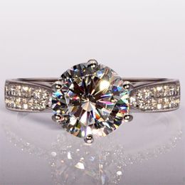 Round cut 4ct Topaz Diamonique simulated diamond 14KT white Gold Filled GF Engagement Women Wedding Ring Sz 5-112685