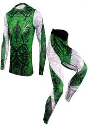 Running Jerseys 2021 Sport Suit Men Long Sleeve T Shirts Pants Compression Set Bodybuilding Rashguard Gym Fitness Tracksuits17786614