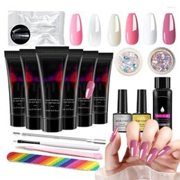 Nail Art Kits Extension Gel Set Clear Nude Quick Prolong Acrylic Crystal Extend Mould Construction Varnish Powder