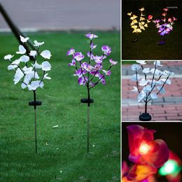 Decorative Flowers Solar Phalaenopsis Light LED Artificial Flower Lamp Luminous Outdoor Landscape Decoration For Garden Courtyard Lawn