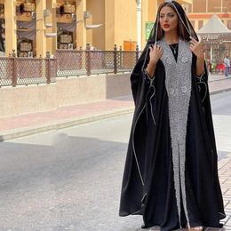 Party Dresses Black Moroccan Caftan Evening Crystal Chiffon Kafutan Formal Gowns Plus Size Arabic Dubai Prom Wears