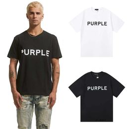 purple jeans shirt Wholesale American Fashion Brand Purple Brand Tshirts for Men and Women Fashionable Printed T-shirts for Couples Luxurious Short Sleeves 926