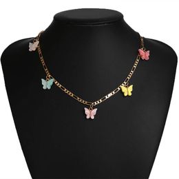 Hot Selling Colourful Butterfly Necklaces, New Summer Products, Fashionable and Minimalist Necklaces for Women