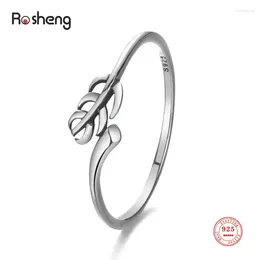 Cluster Rings 925 Sterling Silver Leaves Design Finger Ring For Women Female Birthday Friend Wedding Party Gift Fine Jewelry