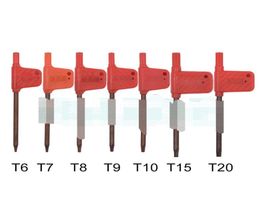 T6 T7 T8 T9 T10 T15 T20 Torx Screwdriver Spanner Key Small Red Flag Screw Drivers Tools 200pcslot9355612