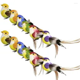 Garden Decorations Artificial Birds For Decoration Realistic Foam Mini Bird 12Pcs Feather Ornaments Modern Home Wedding