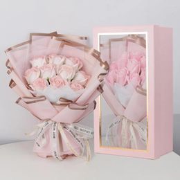 Decorative Flowers Artificial Crushed Rose Soap Flower Table Decoration For Wedding Roses With Gift Box Home Decor
