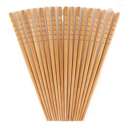 Disposable Flatware 10 Pairs Handmade Natural Bamboo Wood Chopsticks Healthy Chinese Carbonization Chop Sticks Reusable Sushi Food Stick