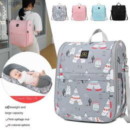 Diaper Bags LazyChild New Mommy Bag Baby Shoulder Bag Fashion Messenger Bag For Mother And Baby To Go Out Multi-Functional Folding Crib L410