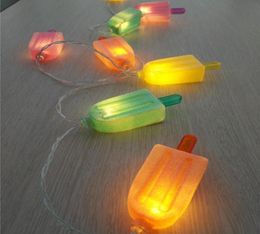 Strings LED Popsicle String Lights Battery Operated 3M 20 Leds Ice Cream Bulbs Hanging Light Decorations Indoor Lighting For Kids3752991