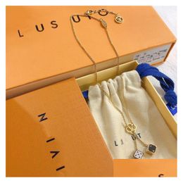 Pendant Necklaces Fashion Jewellery Necklace Charming Style Womens Long Chain 18K Gold Plated Brand Gift Couple Luxury Designer Dice Eur Otp6T