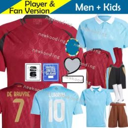 2024 Euro cup BELGIUM soccer jerseys DE BRUYNE R. LUKAKU E. HAZARD 24 25 MERTENS BATSHUAYI TIELEMANS T.HAZARD Fans Player Home away football shirt uniform Men Kids Kits