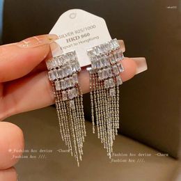 Dangle Earrings Zircon Tassel Geometric Cool And Elegant Style Luxury Wholesale