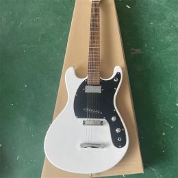 Cables in Stock Ventures Johnny Ramone Mosrite Mark Ii White Electric Guitar Tuneamatic & Stop Tailpiece, Mini Humbucker Neck Pickup