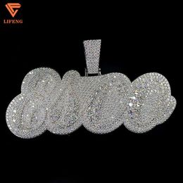 Personalised Custom Fashion Jewellery Pendants White Gold Plated Diamond High Quality Sterling Sier Hip Hop Pendant
