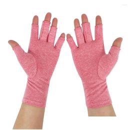 Cycling Gloves 1Pair Black Half Finger Fingerless Stretch Elastic Fashion Women And Men Wrist Cotton Winter Warm Workout Drop Delivery Dh4Up