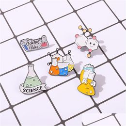 Pins, Brooches Pin For Women Cute Science Chemistry Fashion Dress Coat Shirt Demin Metal Funny Brooch Pins Badges Promotion Gift Jewe Dhspr