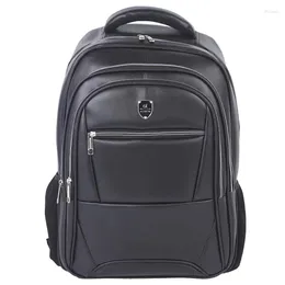 Backpack PU Leather Computer Bags For Men Large Capacity Waterproof Business Travel 15.6inch Laptop Teenagers