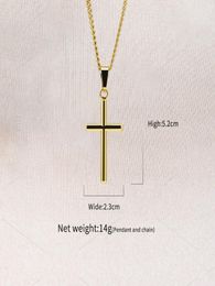 Fashion Charm Mens 18k Gold Cross Pendant Necklaces Hip Hop Jewellery Stainless Steel Chain Men Silver Necklace For Women Gifts6169221