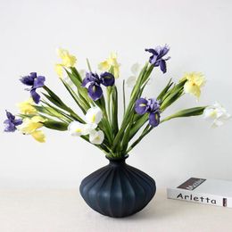 Decorative Flowers Artificial PU Irish Iris Real Touch Realistic Fake Fo Wedding Decoration Home Party Table Flower Arrangement Art