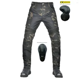 Motorcycle Apparel VOLERO Retro Motocross Pants Multi Pocket Camouflage Windproof Moto Cargo Removable Protective Gear