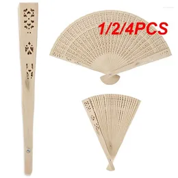 Decorative Figurines 1/2/4PCS Sandalwood Scented Hand Fan Foldable Wooden Wedding Favours Baby