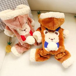 Dog Apparel Winter Thick Pet Jumpsuit Overall Cute Beer Costume For Small Dogs Shih Tzu Maltese Pajamas Puppy Clothes Pets Clothing