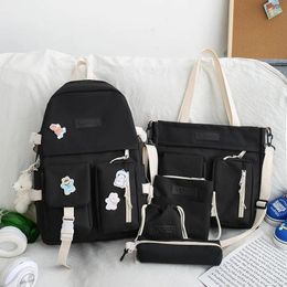 Backpack Set Schoolbag /Handbags/Drawstring/minibags/Zipper Bags Five Bags/Lot For Student Large Capacity Primary Schoolbags