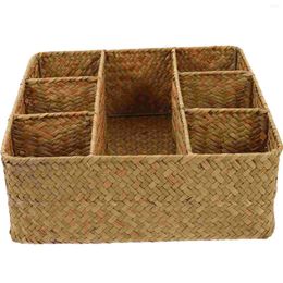 Kitchen Storage Organiser Baskets Desktop Beauti Decorative For Willow Rustic Style Woven Sundries