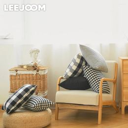 Pillow LEEJOOM Black White Chequered Cover Nodic Style Pillowcase Throw Sofa Home Decor 30x50cm/45x45cm