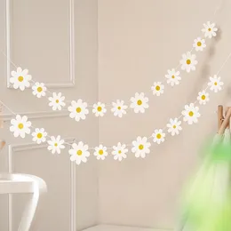 Party Decoration Wedding Garland Flags Handmade Birthday Partiy Banners Decorated Paper Jam Creative Cute Small White Daisies Outdoor