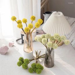 Decorative Flowers 6pcs/Bunch Artificial Flower Ball Fake Wedding Decor Valentines Day Gifts Plant Home Desktop Decoration