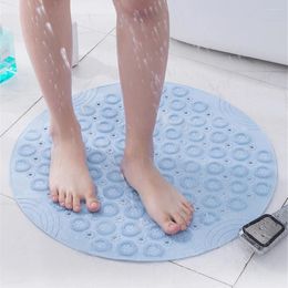 Bath Mats 30/55cm Bathroom Mat Anti-slip Sucker Round Silicone Bathing Rugs Soft Shower Carpet Solid Color Foot Massage Pad Bathtub M