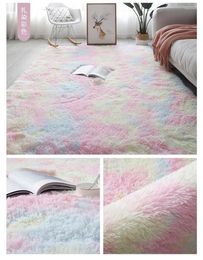 Carpets 10393 Nordic Tie-Dye Carpet Wholesale Plush Mat Living Room Bedroom Bed Blanket Floor Cushion For Home Decoration